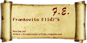 Frankovits Ellák névjegykártya